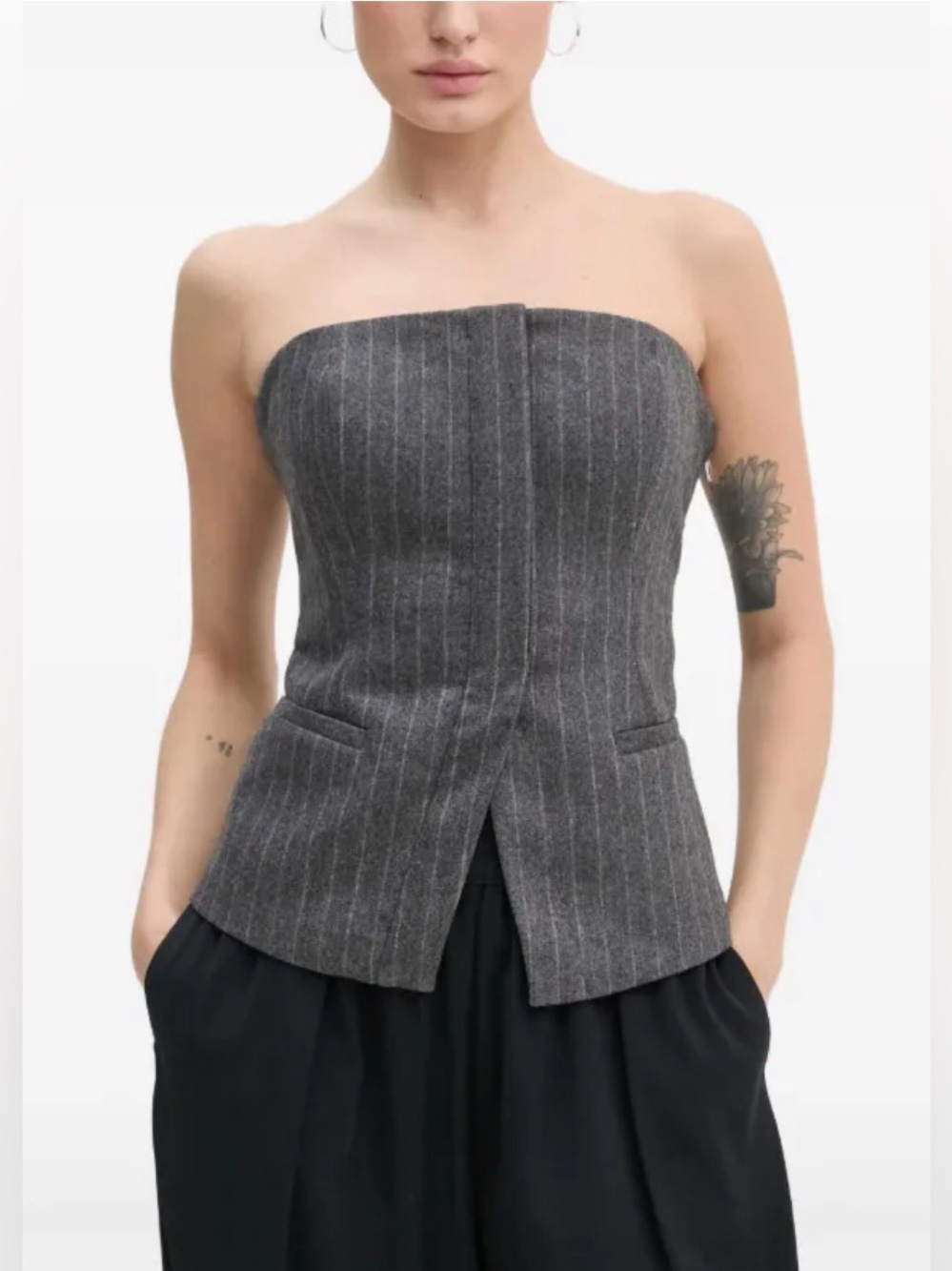 A.L.C. Renee strapless Top in Grey Melange